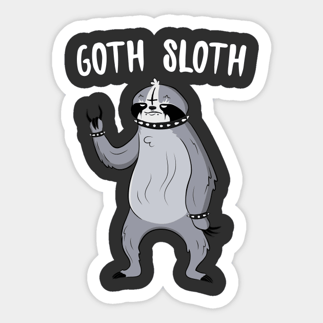 Goth Sloth Sticker by Eugenex